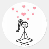 Yoga Girl Ronde Sticker (Voorkant)