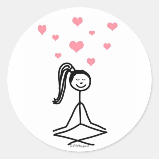 Yoga Girl Ronde Sticker (Voorkant)