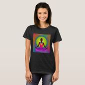 Yoga Girl Vrouw Sun Salutation Meditation Chakra T-shirt (Voorkant volledig)