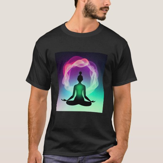 Yoga Girl Vrouw Sun Salutation Meditation Chakra T-shirt (Voorkant)