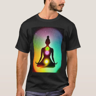Yoga Girl Vrouw Sun Salutation Meditation Chakra T-shirt