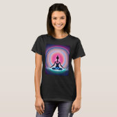 Yoga Girl Vrouw Sun Salutation Meditation Chakra T-shirt (Voorkant volledig)