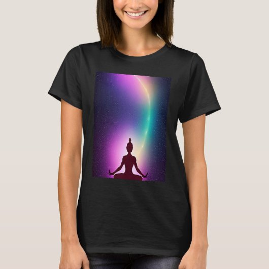 Yoga Girl Vrouw Sun Salutation Meditation Chakra T-shirt (Voorkant)