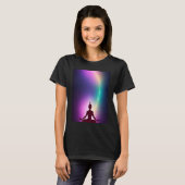 Yoga Girl Vrouw Sun Salutation Meditation Chakra T-shirt (Voorkant volledig)