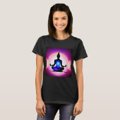 Yoga Girl Vrouw Sun Salutation Meditation Chakra T-shirt (Voorkant volledig)
