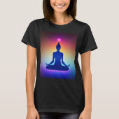 Yoga Girl Vrouw Sun Salutation Meditation Chakra T-shirt (Voorkant)