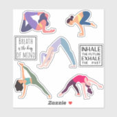 Yoga Girls Cute Quotes & Yoga Poses Sticker (Vel)