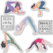 Yoga Girls Cute Quotes & Yoga Poses Sticker (Voorkant)