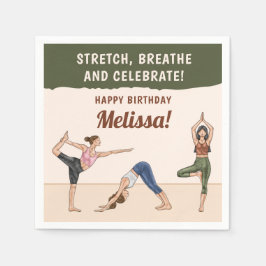Yoga Girls In Yoga Poses Boho Yoga Birthday Party Servet