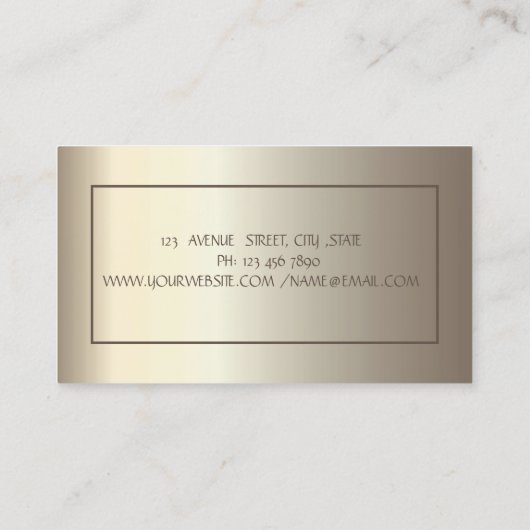 Yoga Glitter Girl Champagne Visitekaartje (Achterkant)