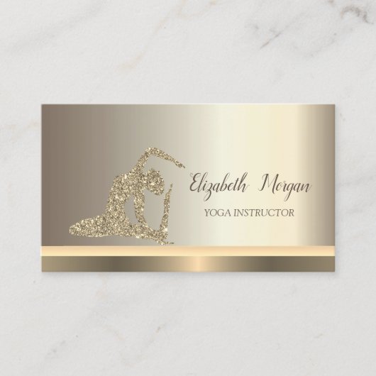 Yoga Glitter Girl Champagne Visitekaartje (Voorkant)