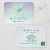 *~* Yoga Glitter Meditation QR Reiki Floral Flower Visitekaartje (Voorkant / Achterkant)