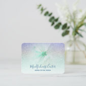 *~* Yoga Glitter Meditation QR Reiki Floral Flower Visitekaartje (Staand voorkant)