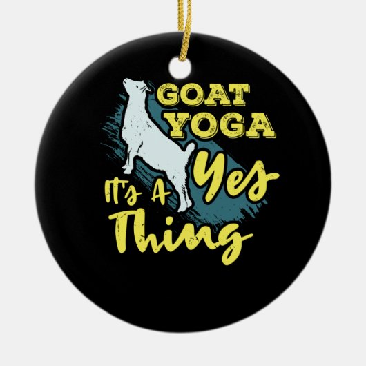 Yoga Goat Goatyoga Keramisch Ornament (Voorkant)