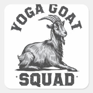 Yoga Goat Squad Grappige Geitenmeditatie Liefhebbe Vierkante Sticker