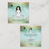 *~* Yoga Goddess Celestial Moon Magic Boho Blauwgr Vierkante Visitekaartje (Voorkant / Achterkant)