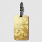 Yoga Gold bloemen, aangepaste naam Bagagelabel (Voorkant (verticaal))
