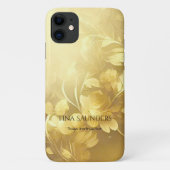 Yoga Gold bloemen, aangepaste naam Case-Mate iPhone Case (Achterkant)