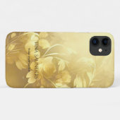 Yoga Gold bloemen, aangepaste naam Case-Mate iPhone Case (Achterkant (horizontaal))
