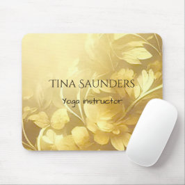 Yoga Gold bloemen, aangepaste naam Muismat