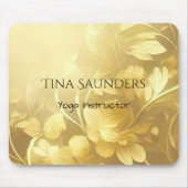 Yoga Gold bloemen, aangepaste naam Muismat (Voorkant)