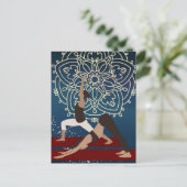 Yoga Gold, Blue en Red Mandala - Gepersonaliseerd Briefkaart (Staand voorkant)