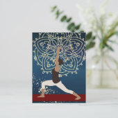 Yoga Gold, Blue en Red Mandala - Gepersonaliseerd Briefkaart (Staand voorkant)