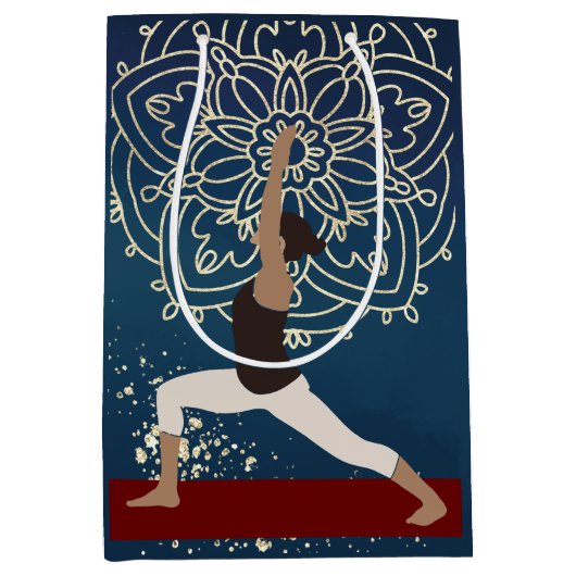 Yoga Gold, Blue en Red Mandala Meditation Medium Cadeauzakje (Voorkant)