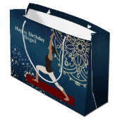 Yoga Gold, Blue, Red Mandala Birthday Groot Cadeauzakje (Achterkant Gekanteld)