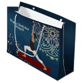Yoga Gold, Blue, Red Mandala Birthday Groot Cadeauzakje (Voorkant Gekanteld)