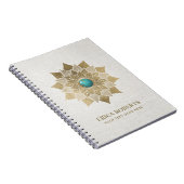 Yoga Gold Lotus Flower Mandala Elegant Linen Notitieboek (Rechterzijde)