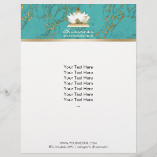 Yoga Gold Lotus Modern Turquoise & Gold Marble Flyer
