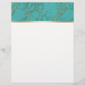 Yoga Gold Lotus Modern Turquoise & Gold Marble Flyer (Achterkant)