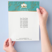 Yoga Gold Lotus Modern Turquoise & Gold Marble Flyer (Hand)