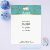 Yoga Gold Lotus Modern Turquoise & Gold Marble Flyer (Enkel)