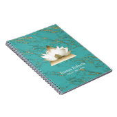 Yoga Gold Lotus Modern Turquoise & Gold Marble Notitieboek (Rechterzijde)