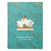 Yoga Gold Lotus Modern Turquoise & Gold Marble Notitieboek (Voorkant)