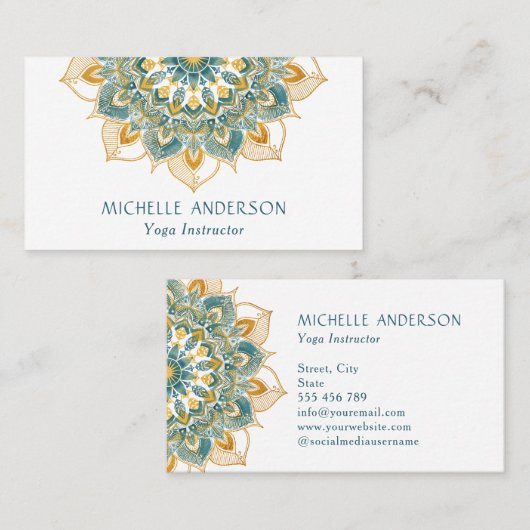 Yoga Gold Mandala Visitekaartje (Voorkant / Achterkant)