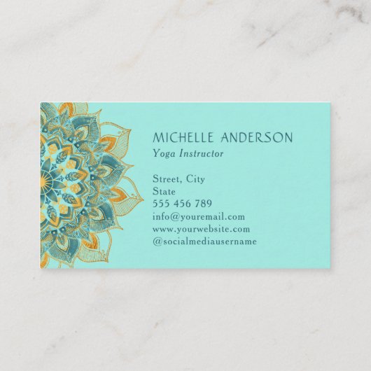 Yoga Gold Mandala Visitekaartje (Achterkant)