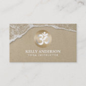 Yoga Gold Om Symbool Classy Beach Zand & Water Visitekaartje (Voorkant)