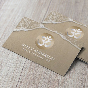Yoga Gold Om Symbool Classy Beach Zand & Water Visitekaartje