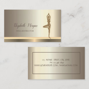 Yoga Goud Glitter Meisje Champagne Visitekaartje