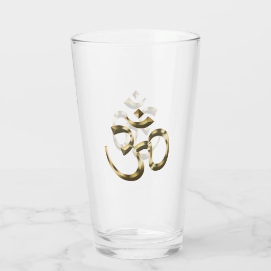 Yoga goud metallic Om hindoe boeddhistisch symbool Glas (Achterkant)