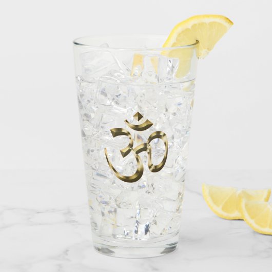 Yoga goud metallic Om hindoe boeddhistisch symbool Glas (Achterkant ijs)