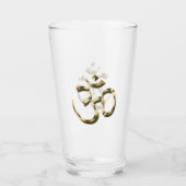 Yoga goud metallic Om hindoe boeddhistisch symbool Glas (Voorkant)