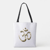 Yoga goud metallic Om hindoe boeddhistisch symbool Tote Bag (Achterkant)