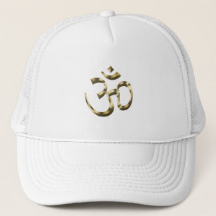 Yoga goud metallic Om hindoe boeddhistisch symbool Trucker Pet