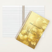 Yoga gouden bloemen aangepaste naam notitieboek (Binnen)