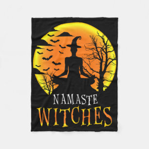 Yoga Grappige Namaste Heksen Halloween Meisjes Vro Fleece Deken