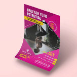 Yoga Gym Lessen Girly Roze Moderne Marketing Foto Flyer<br><div class="desc">Promoot je trainingslessen of fitnessstudio met dit trendy Gym Flyer-ontwerp. Met een girly roze en geel ontwerp met ruimte voor één foto, uw logo, label lijn of kop, aangepaste tekst en een promotieaanbieding. U kunt alle tekst en kleuren bewerken om op maat gemaakte marketingflyers te creëer voor uw fitnesslessen, sportevenement,...</div>